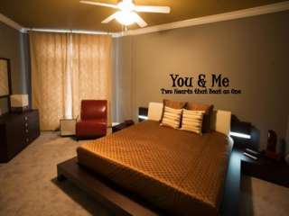 You & Me Hearts Beat as One Home Wall Art Decor Decal  