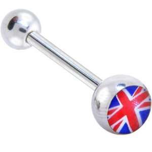  United Kingdom Great Britain Logo Barbell Tongue Ring 