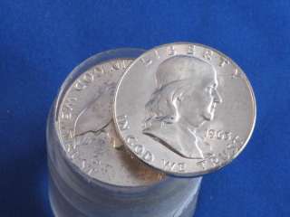 1963 P Franklin Half Dollar Original BU Roll B3376L  