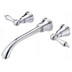   Two Handle Wall Mount Lavatory Faucet In Brushed Nic