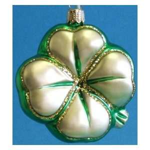  Four Leaf Clover German Glass Christmas Tree Ornament 