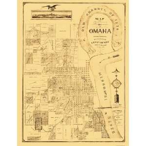    OMAHA NEBRASKA (NE) CITY MAP BY GEO. P. BEMIS 1876