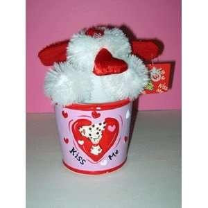   Plush Smoochie Dog in Ceramic Bucket   I LOVE YOU Toys & Games