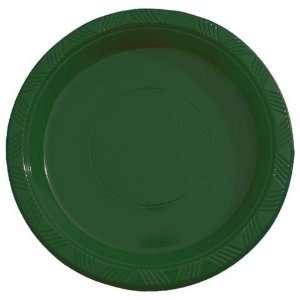  7 Dark Green plastic plates