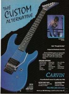 1988 PRINT AD FOR CARVIN GUITAR CRAIG CHAQUICO STARSHIP  