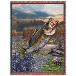 First Strike Bass Fish Tapestry Throw Blanket