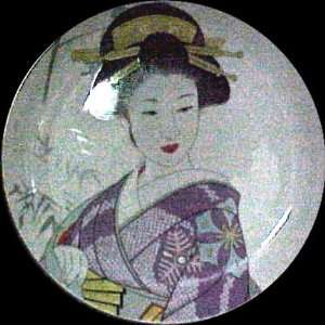   Geisha in Purple Attire Ready for Dance 10 Inch Plate 