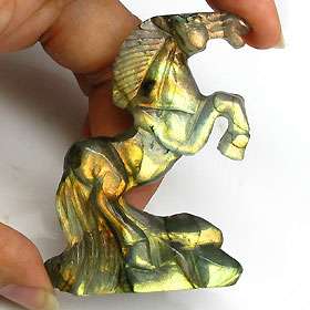150.45ct.TOP (HORSE) CARVED 100%NATURAL LABORADOLITE CHARMING  
