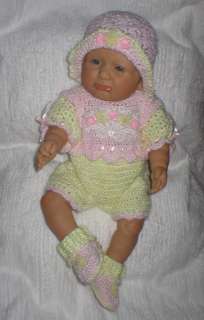 CROCHET 4 BABY/DOLL PINK AND YELLOW ORGANZA WHITE VENISE HEART 