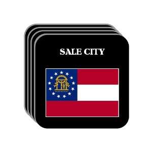  US State Flag   SALE CITY, Georgia (GA) Set of 4 Mini 