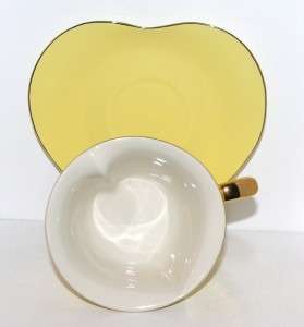 NEW Yedi YELLOW Gold Heart Shaped Porcelain Tea Coffee Cup MOTHERS 