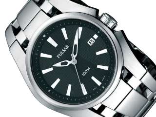 PULSAR MENS STAINLESS STEEL DATE CASUAL DASHING NEW PXH569 