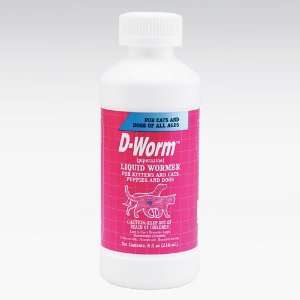    D Worm Liquid Wormer for Cats and Dogs, 8 ounces