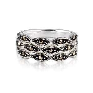  Marquise Link Marcasite Ring Jewelry