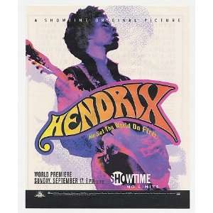   2000 Jimi Hendrix Showtime TV World Premiere Print Ad