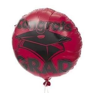 Red Congrats Grad Mylar Balloons   Balloons & Streamers 