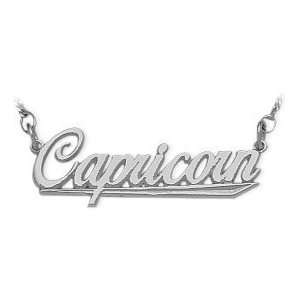  Capricorn Script Zodiac Pendant Dec 23 Jan 20 with 16 chain Jewelry