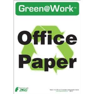 Zing Eco Environmental Awareness Sign, Header Green at Work, Office 