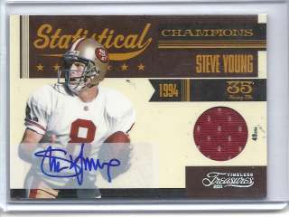 2011 Timless Treasures Steve Young HOF AUTO JERSEY 1/15  1/1 SICK 