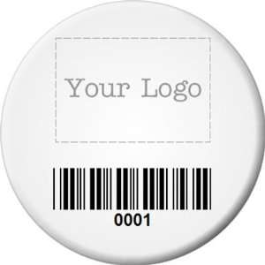 Custom Asset Label With Barcode, 3 Circle AlumiGuard Metal Tag (Matte 