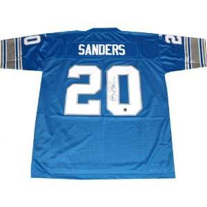  Barry Sanders Detroit Lions Autographed Blue Pro Style Jersey 