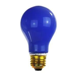   2PK Incandescent 60 Watt, Medium Based, A19 Colored Bulb, Blue, 2 Pack