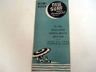 New Surf Hotel Motel MIAMI BEACH FLORIDA FL Brochure  