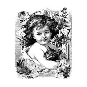  LaBlanche Silicone Stamp LB1183 Child With Cat 