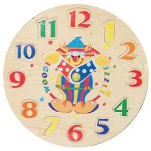    Puzzled Wooden Clock Small   Clown Wooden Toys Toys & Games