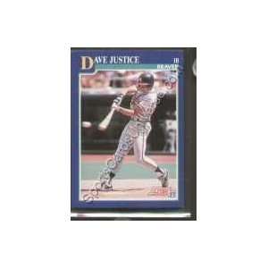  1991 Score Regular #55 Dave Justice, Atlanta Braves Baseball 