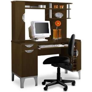  Nexera Pablo Wood Computer Desk with Hutch in Dark 
