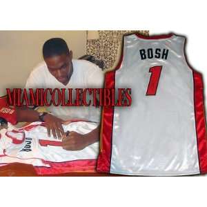  Chris Bosh Autographed Uniform   MIAMI HEAT White SIGNING 