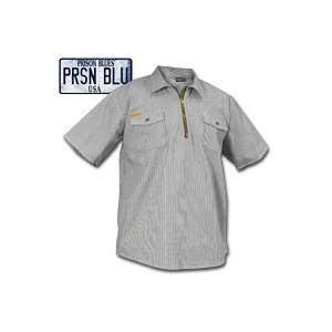  Prison Blues Short Sleeve 1/2 Zip Hickory Shirt   Regular 