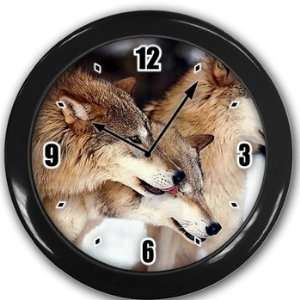  Wolf Pack Wall Clock Black Great Unique Gift Idea Office 