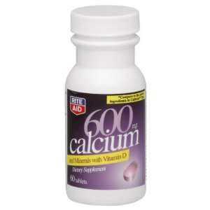 Rite Aid Calcium, 600 mg, and Minerals with Vitamin D, Tablets, 60 ea