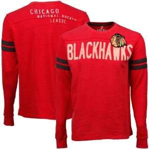  Chicago Blackhawks Rave Long Sleeve Premium T Shirt   Red 