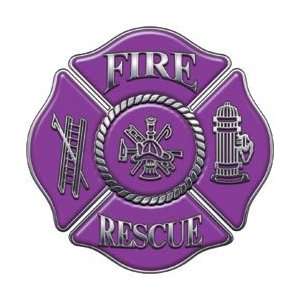  Fire Rescue Maltese Cross Decal   Purple   3 h 