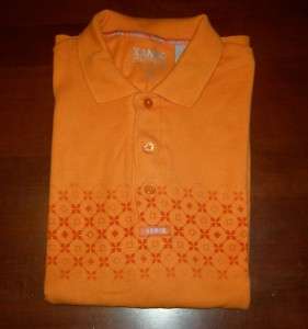XANGO Mens Polo Golf Shirt Melon/Orange Short Sleeves Cotton Blend   L 