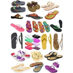   Pack   18 Womens Summer Wedges Sandals & Flip Flops