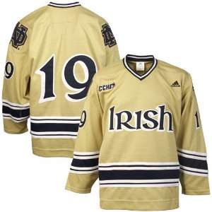   Fighting Irish #19 Gold Tackle Twill Hockey Jersey