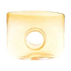  Wide Square Recycled Glass Vase   Amber