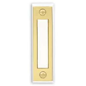  Basic Series Polished Brass White Trim Doorbell Button 