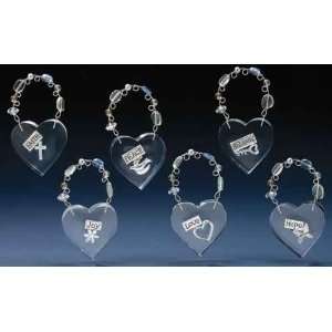 Club Pack of 12 Icy Crystal Inspirational Heart Christmas Ornaments 4 