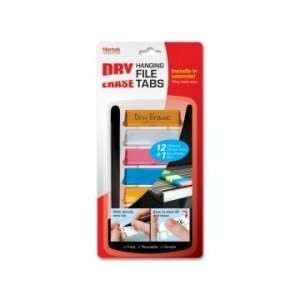  Dry Erase Hanging File Tabs Reusable 12 Tabs/PK Assorted 