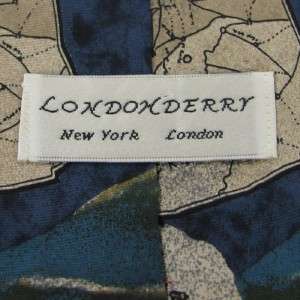 2720 LONDON DERRY USA TRAIN MAP US FLAG OLIVE NAVY Silk Men Neck Tie 