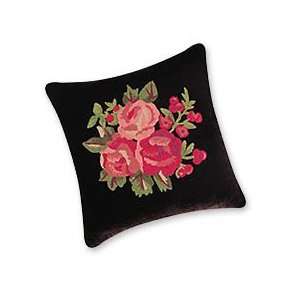  18 x 18 Hooked Pillow, Roses