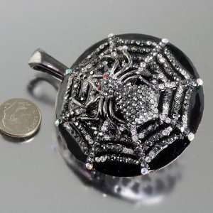 Black Widow Spider Rhinestone Pendant