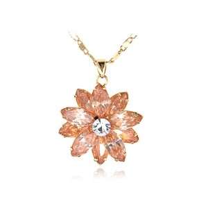 Fire opal Orange Glistening Sharp Petal Flower Swarovski Crystal 