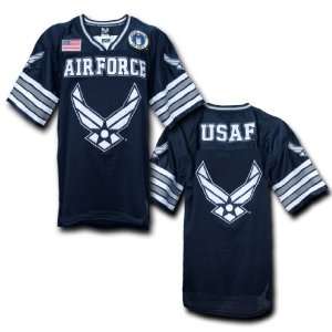  USAF AIR FORCE WINGS NAVY BLUE MILITARY FOOTBALL JERSEY 