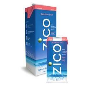 Zico Natural Coconut Water, Passion Fruit, 1 Liter, 12 Pack  